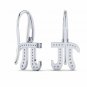Pi earrings 1/4ct Natural Diamond Gold Mathematical earrings for Girl and Women