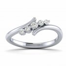 Diamond Accent Anniversary Ring 5 diamond white gold ring size US 5 to 9