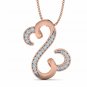 Jane Seymour pendant 1/8ct diamond gold open heart necklace for women 18" chain