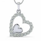 Bubble heart pendant necklace 3/4ct diamond pendant for Women 2.00 mm diamond