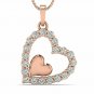 Bubble heart pendant necklace 3/4ct diamond pendant for Women 2.00 mm diamond