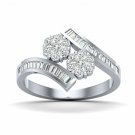 Baguette diamond engagement ring for women 1/2ct diamond gold ring size US 5-9