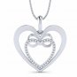 Heart infinity pendant 1/8ct diamond gold necklace for women 18" rope chain H I1