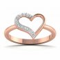 Heart shape ring 1/8ct natural diamond gold ring for women US 5 to 9 Love ring