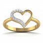 Heart shape ring 1/8ct natural diamond gold ring for women US 5 to 9 Love ring