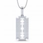 Blade pendant 1/2ct diamond gold pendant unisex 21 inch for men and women pave