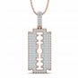 Blade pendant 1/2ct diamond gold pendant unisex 21 inch for men and women pave