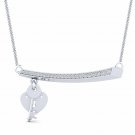 Vintage Lock Key Pendant 1/6ct diamond necklace for Women with 18" rope chain