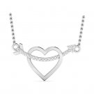 Heart and Arrow Pendant 1/10ct diamond necklace for Women with 18" rope chain