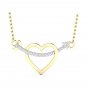 Heart and Arrow Pendant 1/10ct diamond necklace for Women with 18" rope chain