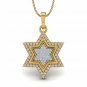 David Star pendant necklace 1/3ct diamond pendant for Women with 18" rope chain