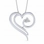 Heart Pendant 1/10ct diamond gold necklace for Women with 18" rope chain 2.00 mm