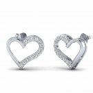 Heart shape earrings 1/4ct natural diamond gold earrings for women butterfly