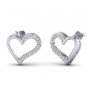 Heart shape earrings 1/4ct natural diamond gold earrings for women butterfly