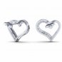 Heart shape earrings 1/4ct natural diamond gold earrings for women butterfly
