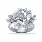 Flower group engagement ring for women 1/2ct diamond gold ring size US 5 to 9