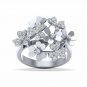 Flower group engagement ring for women 1/2ct diamond gold ring size US 5 to 9