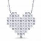 Princess diamond heart necklace 3/4ct diamond gold pendant for women lovependant