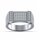 Men's Pave Ring 5/8ct Natural Diamond White Men's Gold Ring from US 9 to 14
