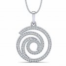 Women's Diamond Necklace 3/8ct diamond pendant for Women with 18" rope chain
