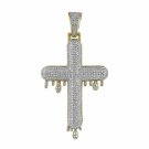 Bubble Jesus Cross Pendant 1.71ct diamond gold pendant for men 2.48 inches