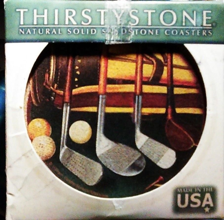 Thirstystone Drink Coaster Set, Club Line Up MADE IN THE USA Sandstone