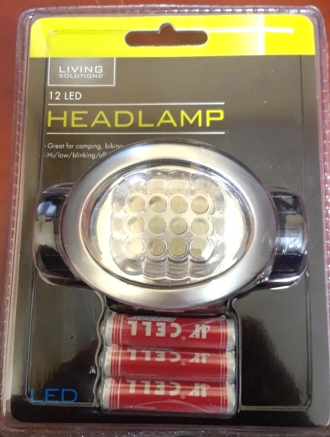 Living Solutions 12 LED HEADLAMP Multi-Mode Adjustable Strap BRAND NEW Multi Use