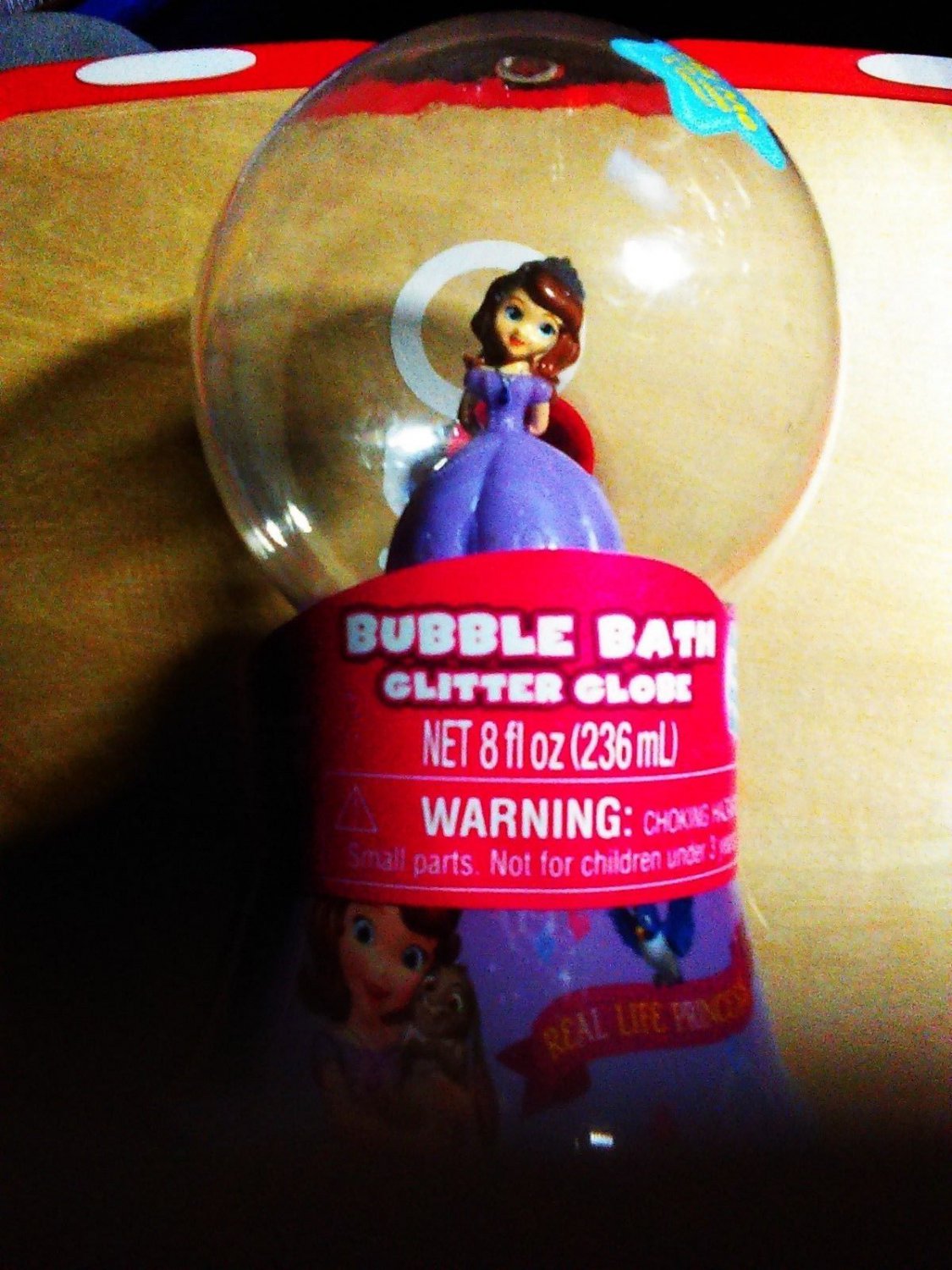New Disney Sofia the First Glitter BUBBLE BATH Water Glitter Globe & 8 oz Soap