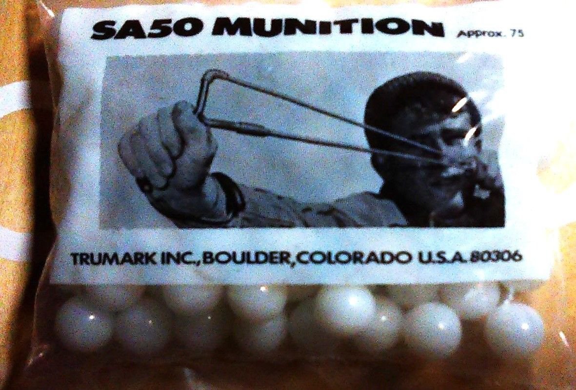 TRUMARK SLINGSHOT WHITE MARBLE 1/2" AMMO SA50 Approx 75 New in Bag