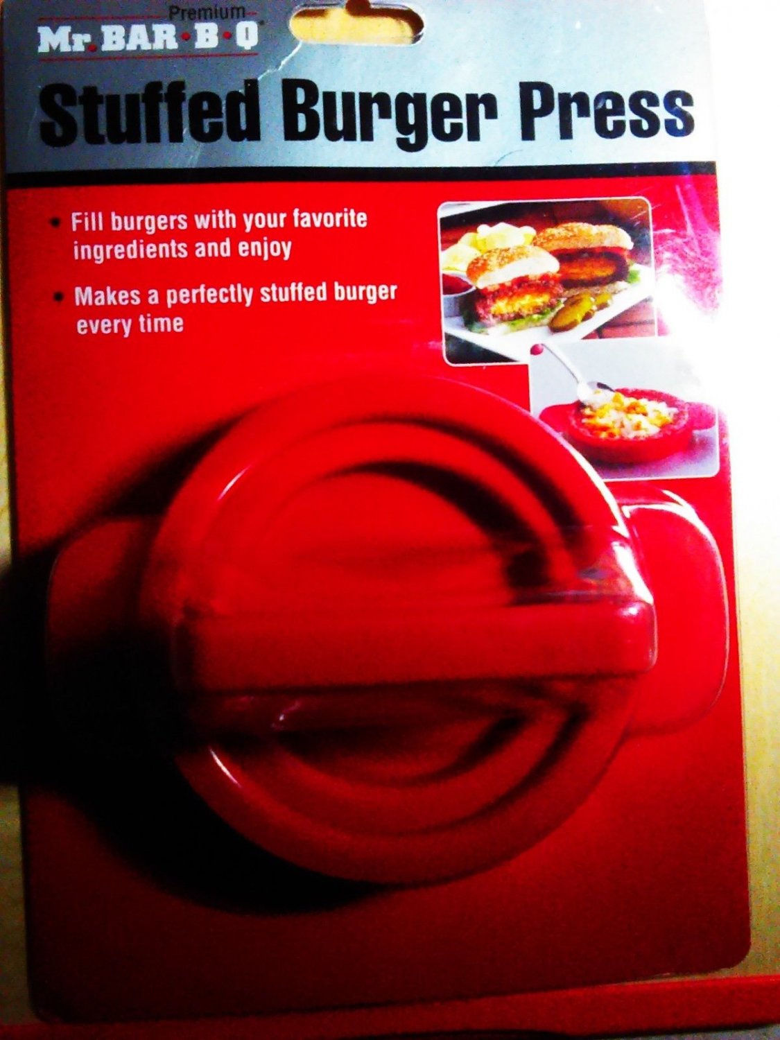 Mr Bar-B-Q PREMIUM STUFFED BURGER PRESS for PERFECT Stuffed Hamburger BRAND NEW