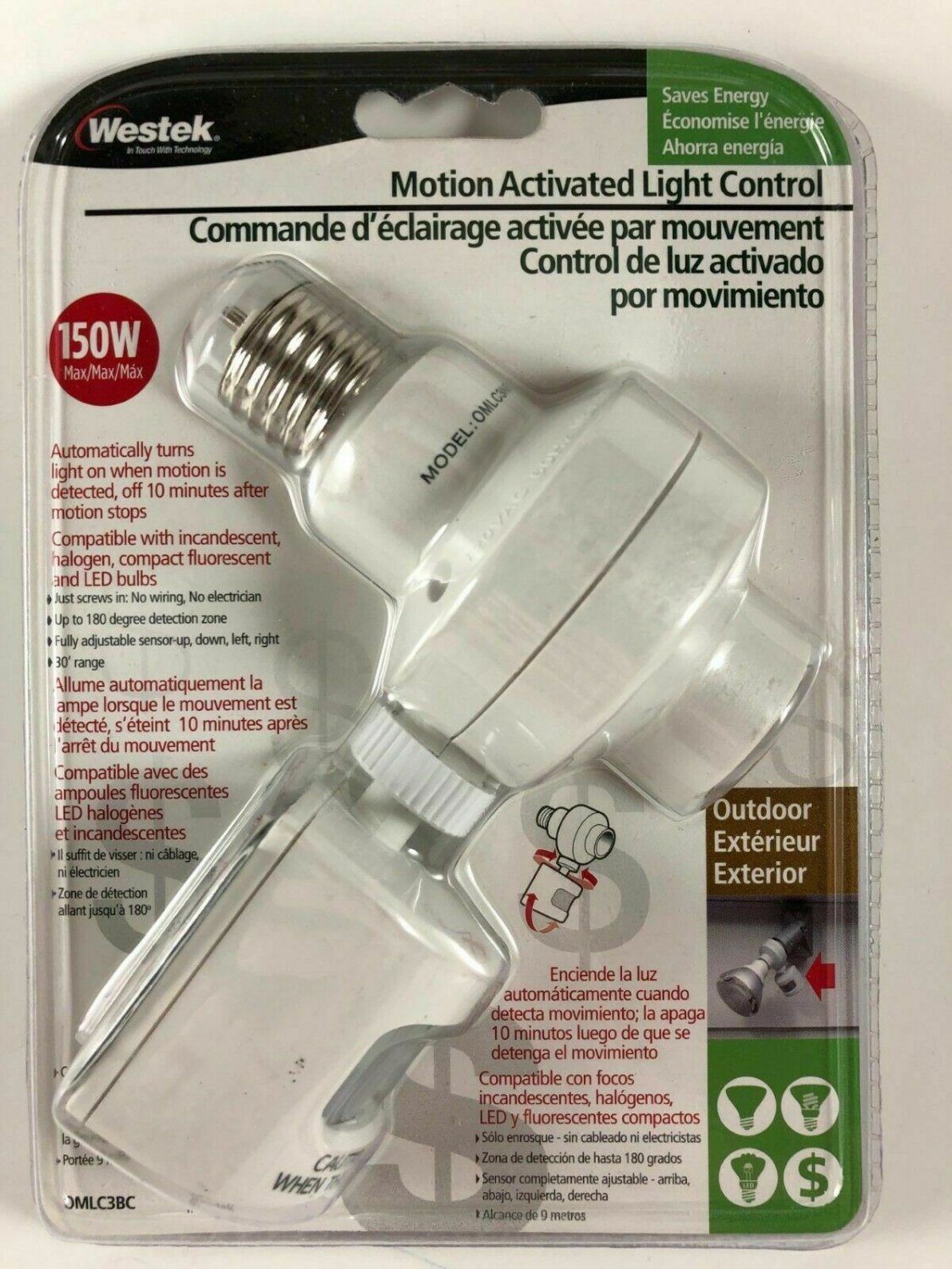 Westek Outdoor Motion Activated Light Control OMLC3NB BRAND NEW SEALED PACKAGE