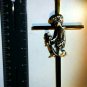 Kneeling Boy First Communion Wall Cross 7" SOLID BRASS CROSS VINTAGE Free Gift