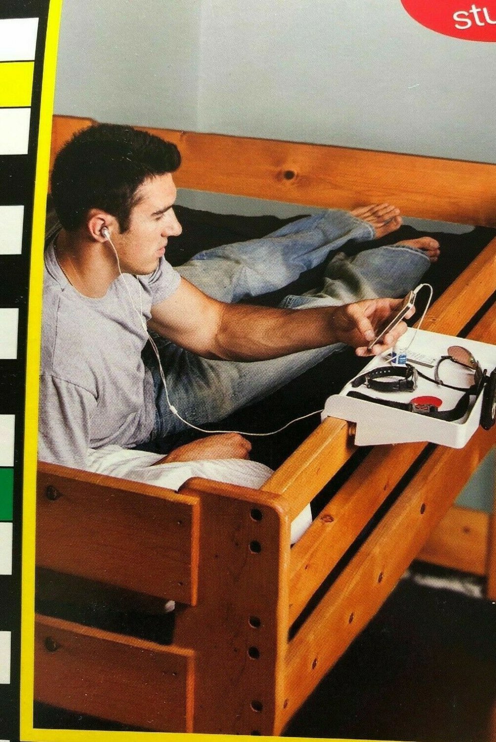 Bunk Buddy WHITE BLACK shelf tray Extra Space for Beds work benches craft table