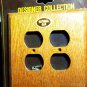 (2) Natural Oak Wood Duo Outlet Cover Wall Plate Vintage Edmar Creations NEW