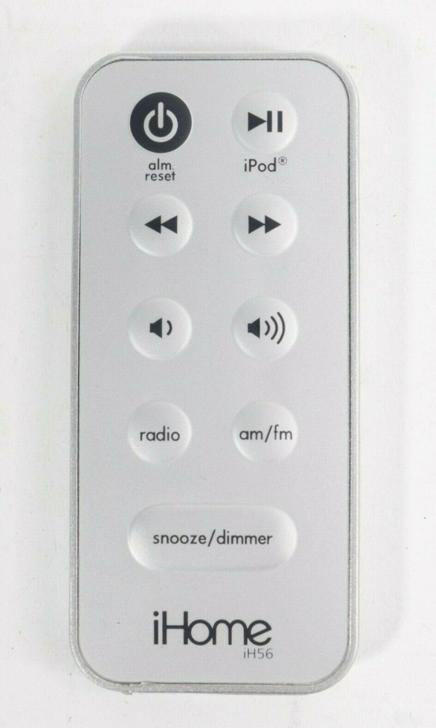 iHome iH56 Remote Control Replacement - Silver