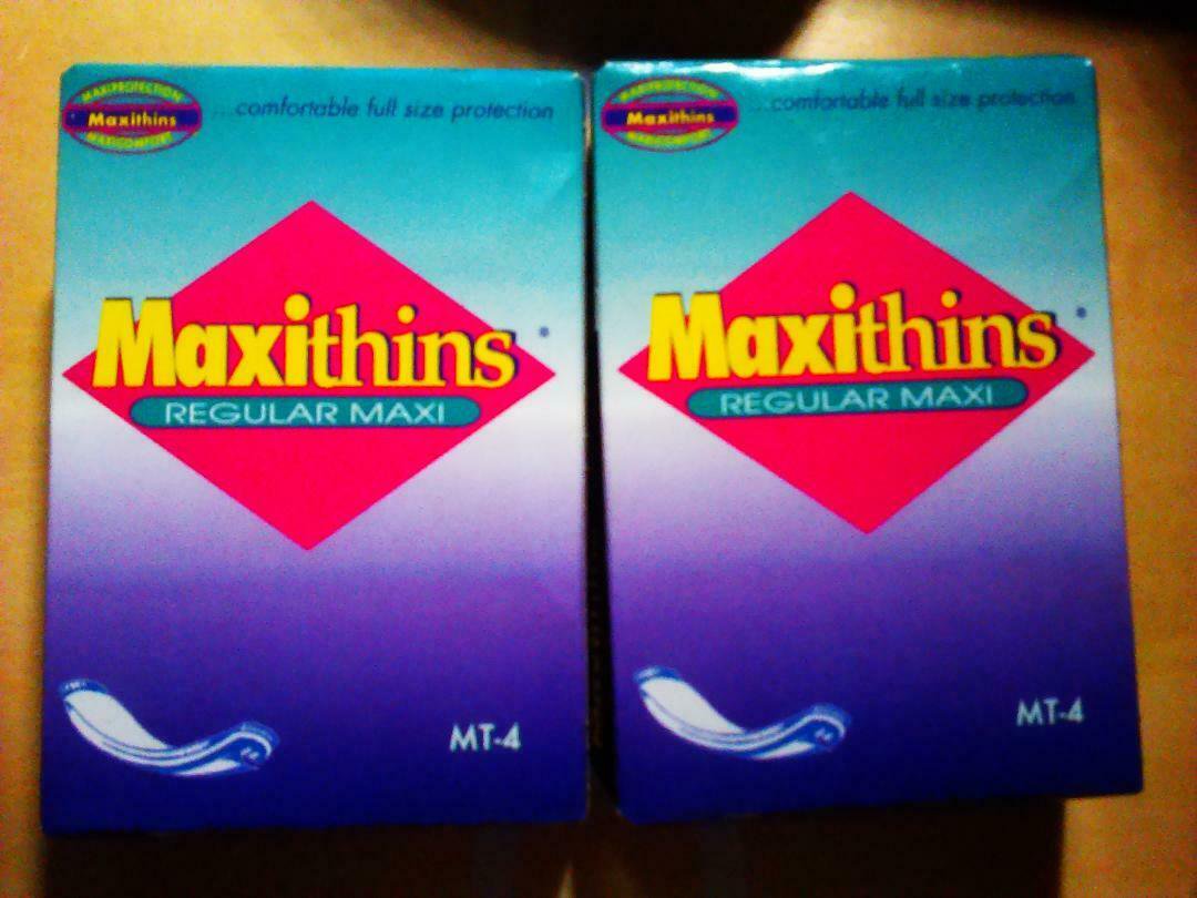 Maximinces Maxithins Maxi Regular Absorbency Feminine Pads 30 CT CMT-4 MT-4 BONU