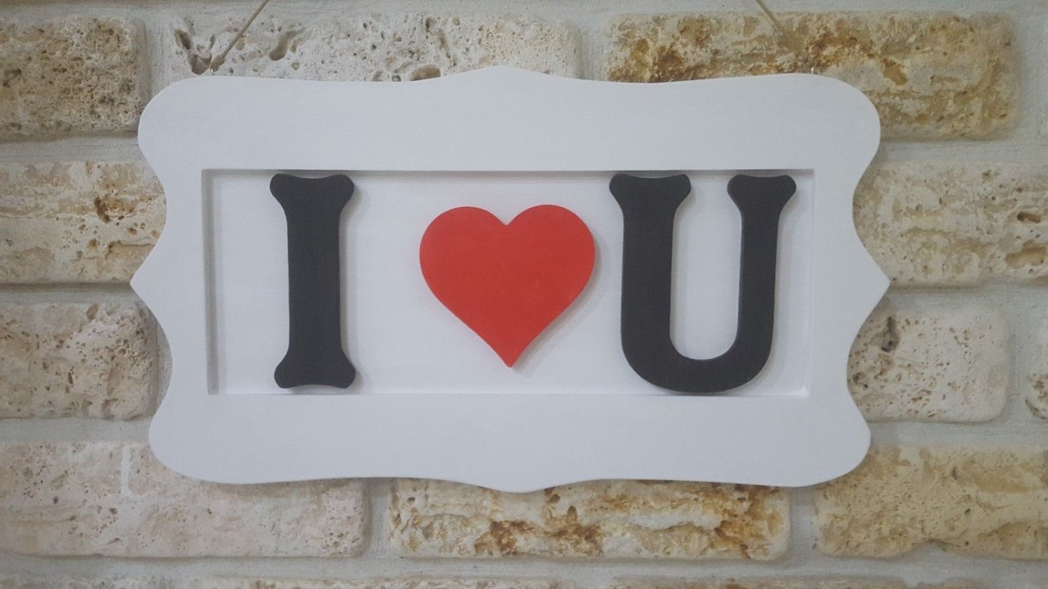 I Love you Sign heart Plaque Wood Wall Decor handmade  valentine gift