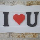I Love you Sign heart Plaque Wood Wall Decor handmade  valentine gift