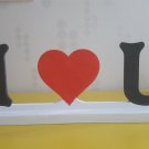 I Love you Sign heart Plaque Wood stand Decor handmade valentine gift