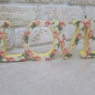 Wooden Floral Love Sign Vintage colorful Plaque Letters valentine Gift Decor