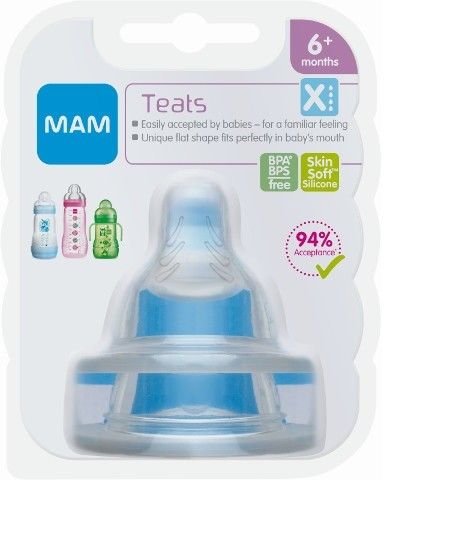 2pcs Silicone BPA Baby Standard Neck Soft Teats Slot X Hole Fast Flow Nipples +6
