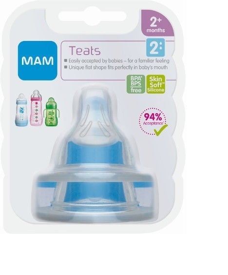 2pcs Silicone BPA Baby Standard Neck Soft Teats Intermediate flow Nipples +2m