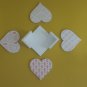 Wood Coasters Handmade Set 4 Drink Coaster Holder  heart for table with decor