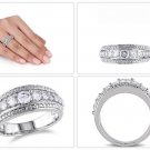 Wedding Valentine Women Rings Size 7 White Sapphire Sterling Silver 1-1/8 Carat