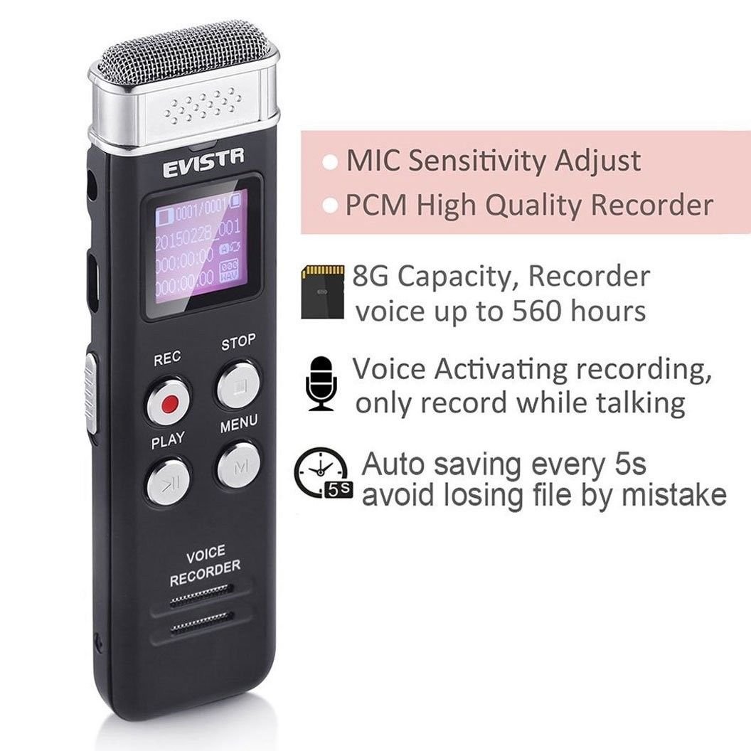 Digital Voice Recorder With Usb Mp3 Activated Playback Microphone