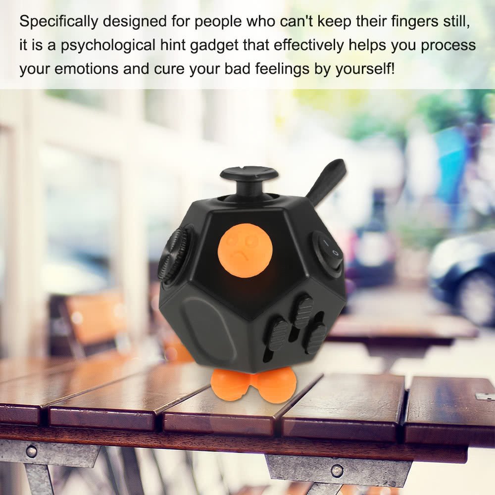 Fidget Cube Stress 12 Sides Anxiety Relief Desk Pocket Attention Toy