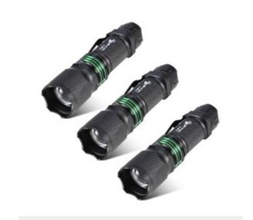 UltraFire U5 CREE XPE 300Lm Zooming LED Flashlight 3pcs Set With Battery Black