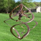 Spiral Planet Wind Spinner Outdoor 17'' Cosmix Sculpture Copper Marbles Center