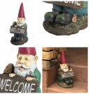 Sunnydaze Decor Gnome Sitting & Holding a Welcome Sign 14" for Garden & Outdoor