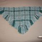 Handwoven Shawl Girls Green White Blue Plaid Handmade by Balck and White Sheep Shop